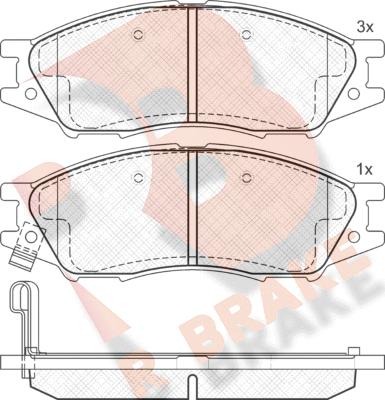 R Brake RB1635 - Bremžu uzliku kompl., Disku bremzes ps1.lv