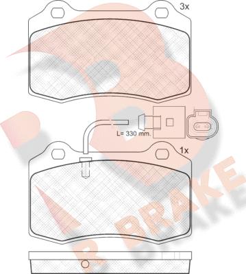 R Brake RB1636 - Bremžu uzliku kompl., Disku bremzes ps1.lv