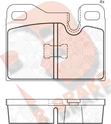 R Brake RB1624 - Bremžu uzliku kompl., Disku bremzes ps1.lv