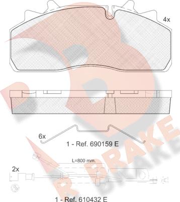 R Brake RB1623-225 - Bremžu uzliku kompl., Disku bremzes ps1.lv