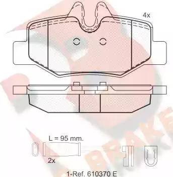 R Brake RB1676 - Bremžu uzliku kompl., Disku bremzes ps1.lv