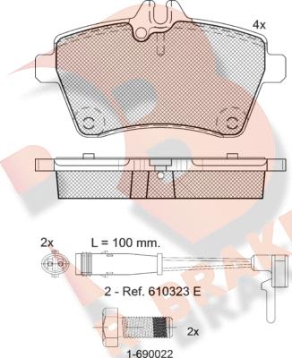 R Brake RB1678-700 - Bremžu uzliku kompl., Disku bremzes ps1.lv