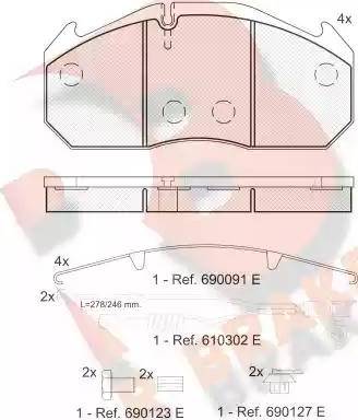 R Brake RB1040-120 - Bremžu uzliku kompl., Disku bremzes ps1.lv