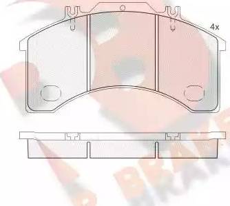 R Brake RB1042 - Bremžu uzliku kompl., Disku bremzes ps1.lv