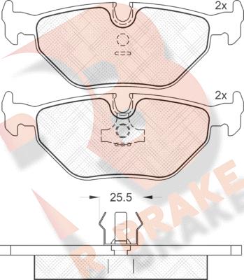 R Brake RB1051 - Bremžu uzliku kompl., Disku bremzes ps1.lv