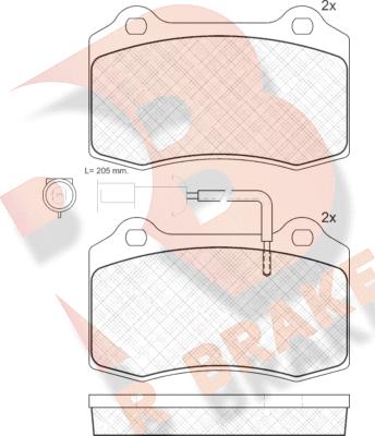 R Brake RB1058 - Bremžu uzliku kompl., Disku bremzes ps1.lv