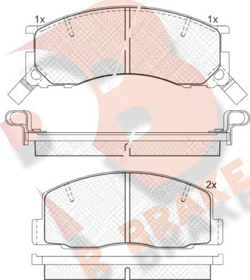 R Brake RB1057 - Bremžu uzliku kompl., Disku bremzes ps1.lv