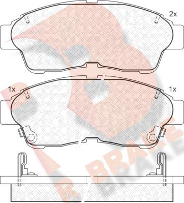 R Brake RB1005 - Bremžu uzliku kompl., Disku bremzes ps1.lv