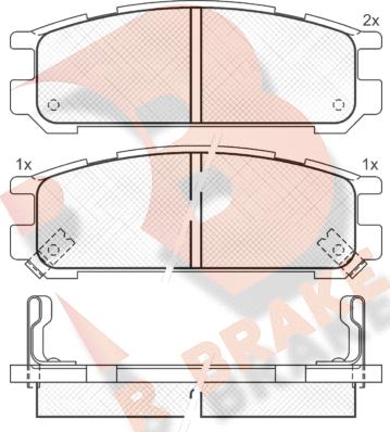 R Brake RB1000 - Bremžu uzliku kompl., Disku bremzes ps1.lv