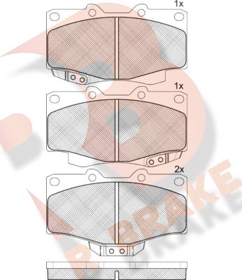 R Brake RB1007 - Bremžu uzliku kompl., Disku bremzes ps1.lv