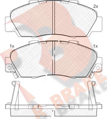 R Brake RB1019 - Bremžu uzliku kompl., Disku bremzes ps1.lv