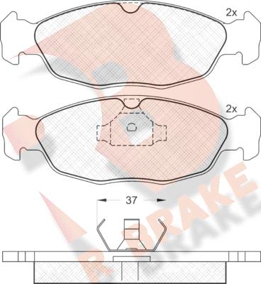 R Brake RB1084 - Bremžu uzliku kompl., Disku bremzes ps1.lv