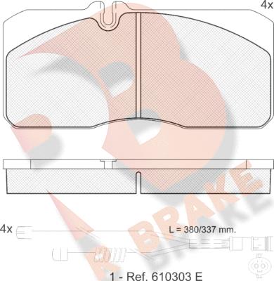 R Brake RB1088-120 - Bremžu uzliku kompl., Disku bremzes ps1.lv