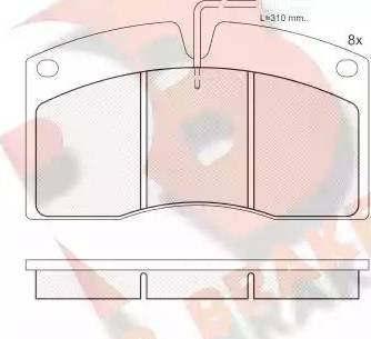 R Brake RB1039 - Bremžu uzliku kompl., Disku bremzes ps1.lv