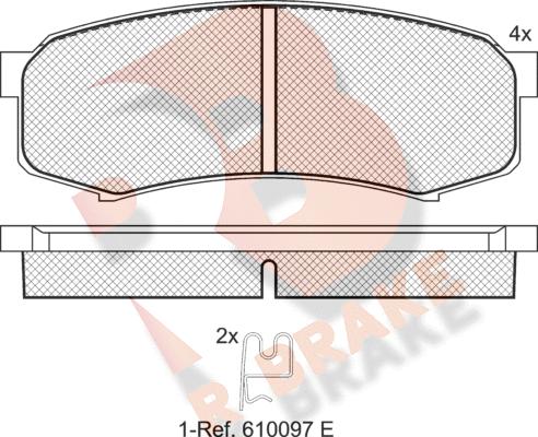 R Brake RB1027 - Bremžu uzliku kompl., Disku bremzes ps1.lv