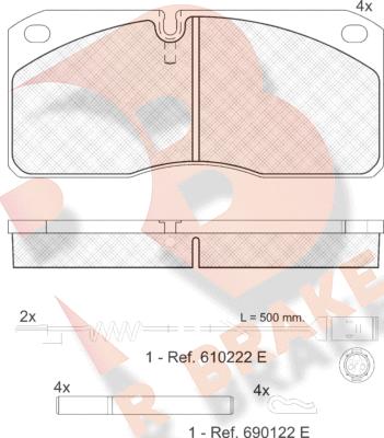 R Brake RB1078-110 - Bremžu uzliku kompl., Disku bremzes ps1.lv