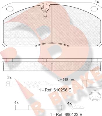 R Brake RB1078-117 - Bremžu uzliku kompl., Disku bremzes ps1.lv