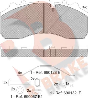 R Brake RB1194-066 - Bremžu uzliku kompl., Disku bremzes ps1.lv