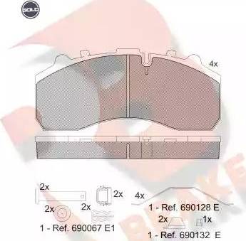 R Brake RB1194 G - Bremžu uzliku kompl., Disku bremzes ps1.lv