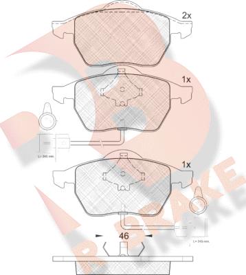 R Brake RB1191 - Bremžu uzliku kompl., Disku bremzes ps1.lv