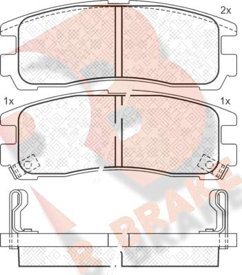 R Brake RB1192 - Bremžu uzliku kompl., Disku bremzes ps1.lv