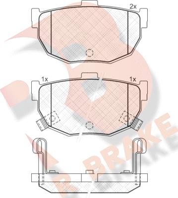 R Brake RB1144 - Bremžu uzliku kompl., Disku bremzes ps1.lv