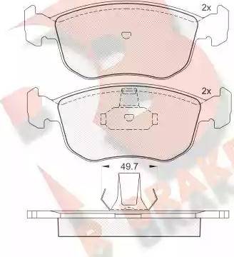 R Brake RB1151 - Bremžu uzliku kompl., Disku bremzes ps1.lv