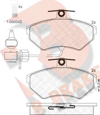 R Brake RB1157-203 - Bremžu uzliku kompl., Disku bremzes ps1.lv