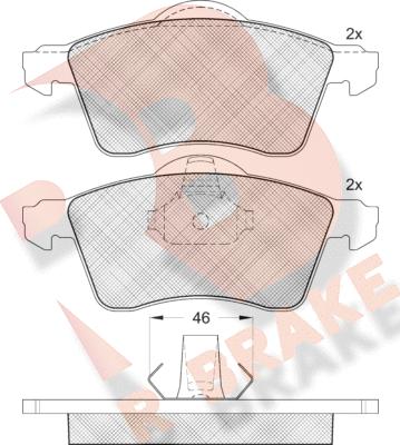 R Brake RB1166 - Bremžu uzliku kompl., Disku bremzes ps1.lv