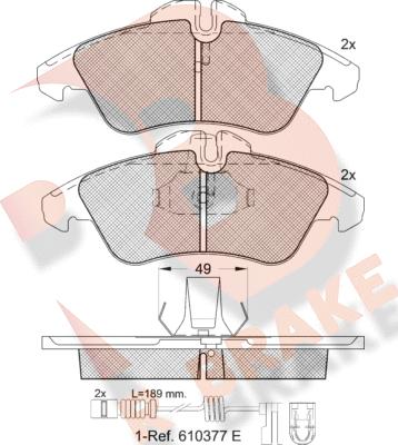 R Brake RB1104-203 - Bremžu uzliku kompl., Disku bremzes ps1.lv