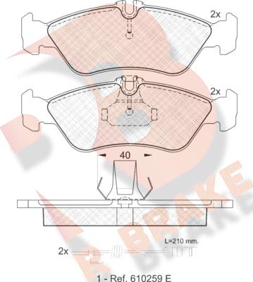 R Brake RB1103 - Bremžu uzliku kompl., Disku bremzes ps1.lv