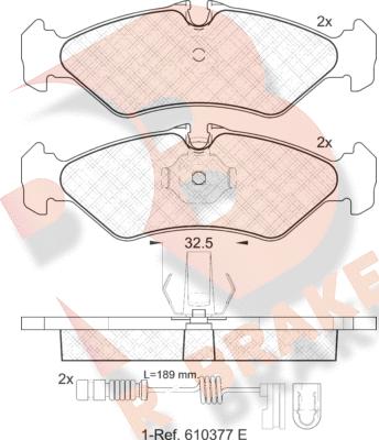 R Brake RB1102-203 - Bremžu uzliku kompl., Disku bremzes ps1.lv