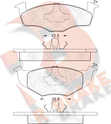 R Brake RB1119 - Bremžu uzliku kompl., Disku bremzes ps1.lv