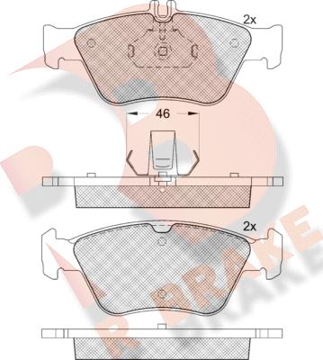 R Brake RB1115-396 - Bremžu uzliku kompl., Disku bremzes ps1.lv