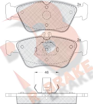 R Brake RB1115 - Bremžu uzliku kompl., Disku bremzes ps1.lv