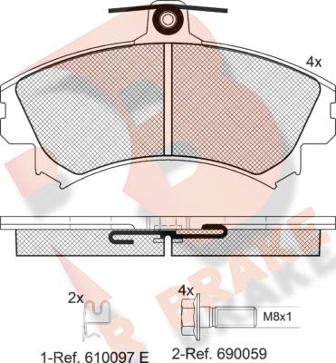 R Brake RB1118-700 - Bremžu uzliku kompl., Disku bremzes ps1.lv