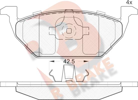 R Brake RB1184 - Bremžu uzliku kompl., Disku bremzes ps1.lv