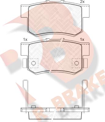 R Brake RB1187 - Bremžu uzliku kompl., Disku bremzes ps1.lv