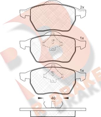 R Brake RB1138 - Bremžu uzliku kompl., Disku bremzes ps1.lv