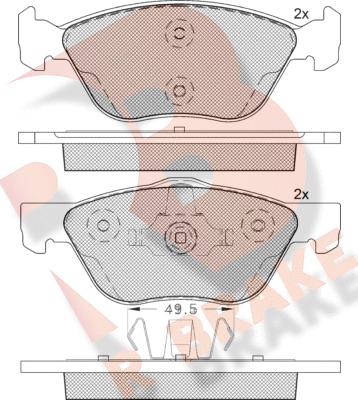 R Brake RB1125-203 - Bremžu uzliku kompl., Disku bremzes ps1.lv