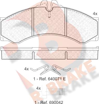 R Brake RB1126-204 - Bremžu uzliku kompl., Disku bremzes ps1.lv