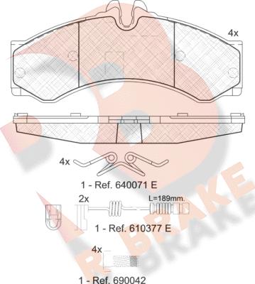 R Brake RB1126-203 - Bremžu uzliku kompl., Disku bremzes ps1.lv