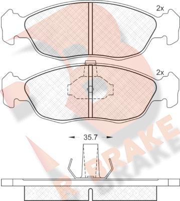 R Brake RB1121 - Bremžu uzliku kompl., Disku bremzes ps1.lv