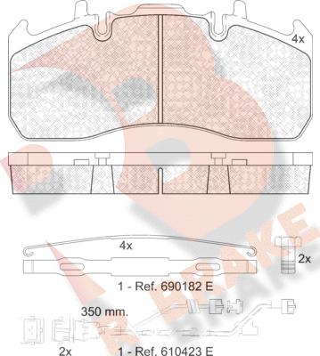 R Brake RB1841-122 - Bremžu uzliku kompl., Disku bremzes ps1.lv