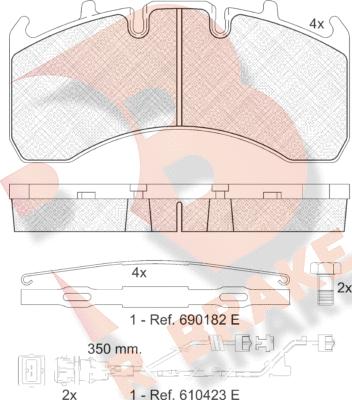 R Brake RB1842-122 - Bremžu uzliku kompl., Disku bremzes ps1.lv