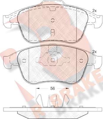 R Brake RB1859 - Bremžu uzliku kompl., Disku bremzes ps1.lv