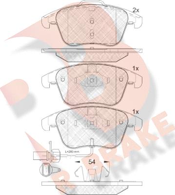 R Brake RB1864 - Bremžu uzliku kompl., Disku bremzes ps1.lv