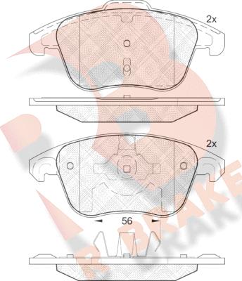 R Brake RB1866 - Bremžu uzliku kompl., Disku bremzes ps1.lv