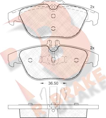 R Brake RB1863 - Bremžu uzliku kompl., Disku bremzes ps1.lv