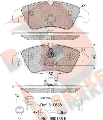 R Brake RB1862-202 - Bremžu uzliku kompl., Disku bremzes ps1.lv